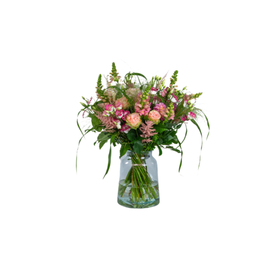 Boeket in vaas Roze