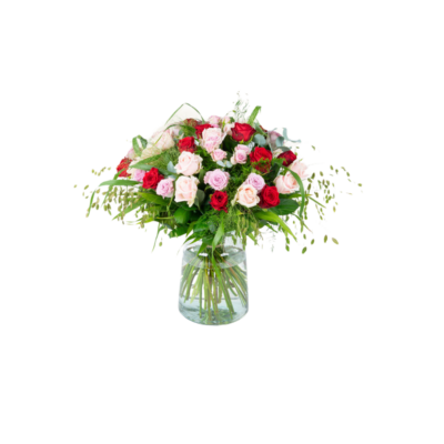 Boeket in vaas Rozen