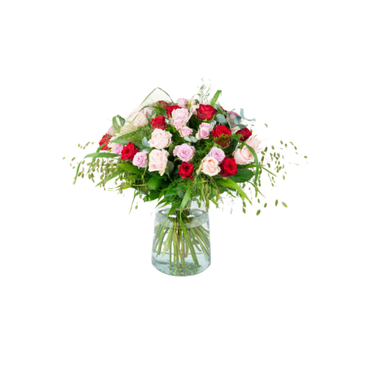 Boeket in vaas Rozen