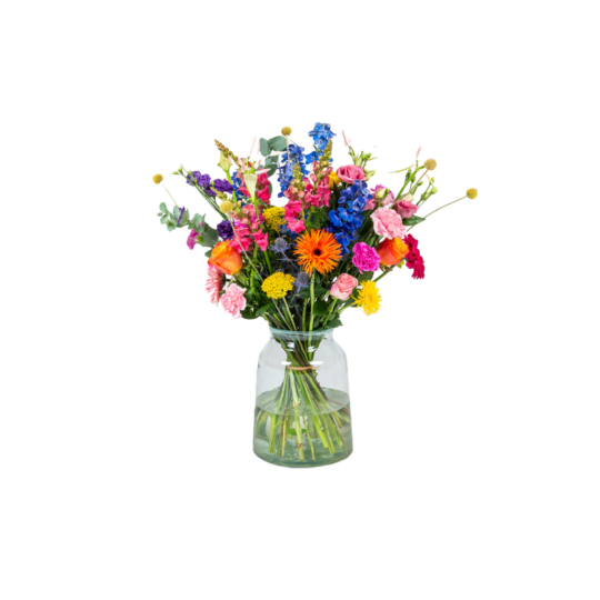 Boeket in vaas Plukbloemen